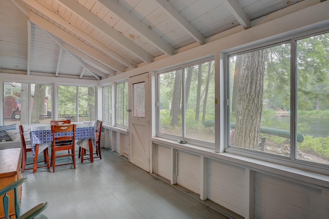28 Brook Ln, Conway, NH 03818 - sunroom with wood ceiling and wood finished floors