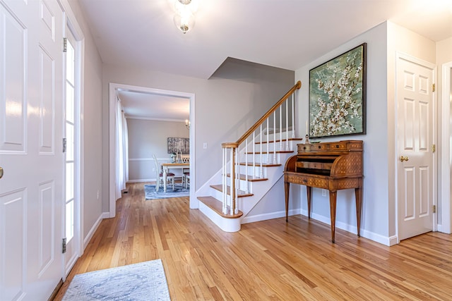48 Cider Mill Rd, Bedford, NH 03110 - entrance foyer with stairs and light wood-style flooring