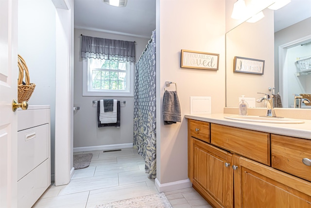 48 Cider Mill Rd, Bedford, NH 03110 - full bathroom with vanity and a shower with shower curtain