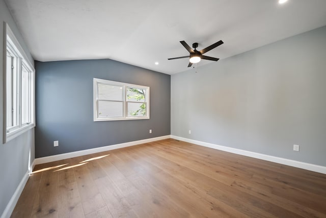13 Raven St, Nashua, NH 03060 - spare room featuring hardwood / wood-style flooring, a ceiling fan, lofted ceiling, and recessed lighting