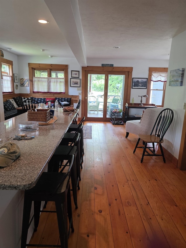 104 Middle St, Lancaster, NH 03584 - dining space with light wood-style flooring and recessed lighting