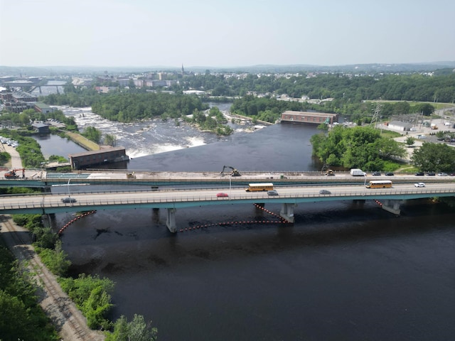 96 River Rd Unit 205, Manchester, NH 03104 - drone / aerial view of a notable bridge and a large body of water