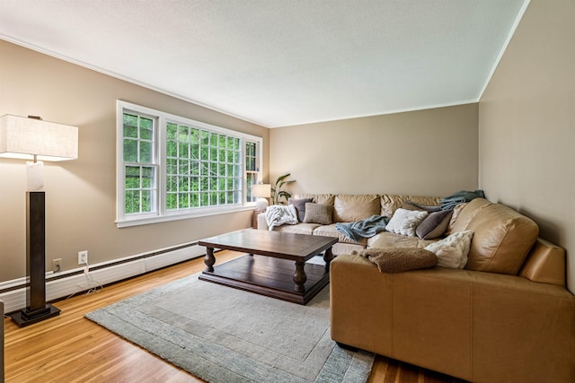 8 Willow Spring Ln, Hanover, NH 03755 - living area featuring wood finished floors, a baseboard radiator, and crown molding