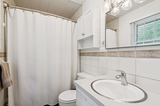 8 Willow Spring Ln, Hanover, NH 03755 - full bathroom with tile walls, vanity, and a shower with curtain