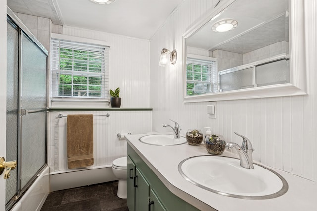 8 Willow Spring Ln, Hanover, NH 03755 - full bathroom with double vanity and bath / shower combo with glass door