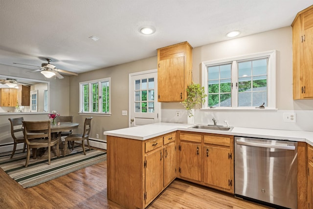 8 Willow Spring Ln, Hanover, NH 03755 - kitchen featuring dishwasher, a peninsula, light countertops, and light wood finished floors