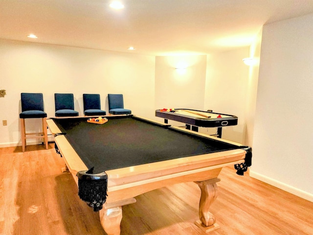 201 Lower Judson Ln, Stowe, VT 05672 - playroom featuring billiards, wood finished floors, and recessed lighting