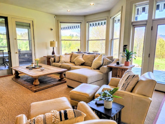 201 Lower Judson Ln, Stowe, VT 05672 - living room with healthy amount of natural light and recessed lighting
