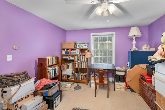 4 June Bug Ln, Wolfeboro, NH 03894 - office area with carpet floors and ceiling fan