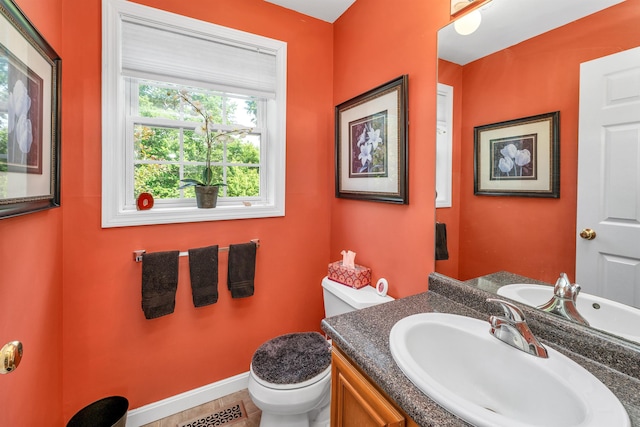 148 Deer Meadow Rd, Pittsfield, NH 03263 - half bathroom with vanity and tile patterned floors