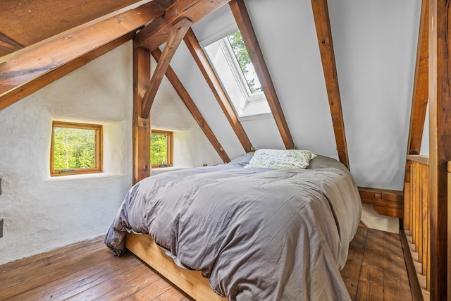417 Maple Hill Rd, Arlington, VT 05250 - bedroom featuring a skylight and hardwood / wood-style flooring