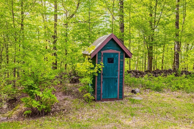 417 Maple Hill Rd, Arlington, VT 05250 - view of shed with a wooded view