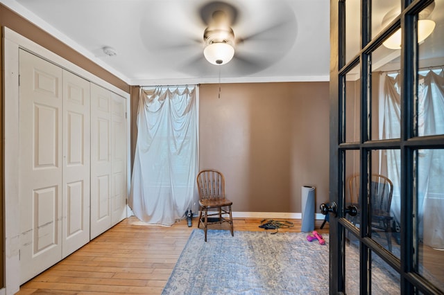 11 Dudley St, Randolph, VT 05660 - sitting room with light wood-style floors and a ceiling fan