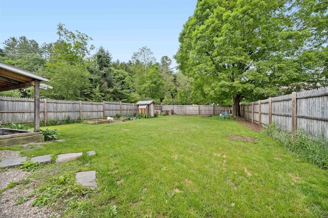 11 Dudley St, Randolph, VT 05660 - fenced backyard with a vegetable garden and an outbuilding