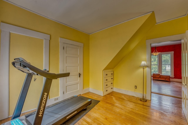 34 Union St, Littleton, NH 03561 - workout room with wood finished floors and baseboards