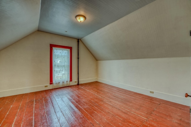 34 Union St, Littleton, NH 03561 - additional living space featuring hardwood / wood-style flooring and vaulted ceiling