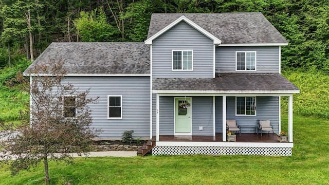 54 Gallagher Acres Ext, Moretown, VT 05676 - traditional-style home featuring roof with shingles, covered porch, and a front yard