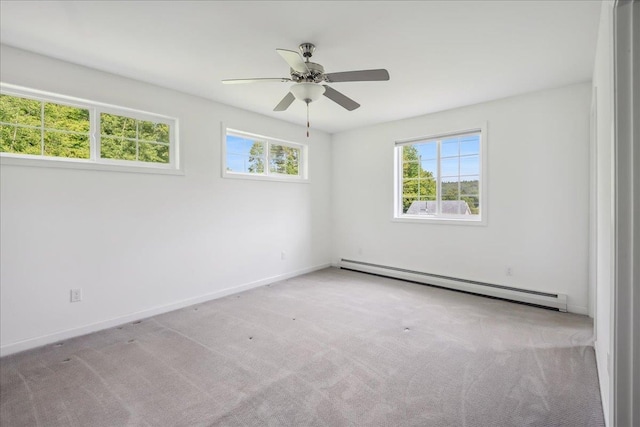54 Gallagher Acres Ext, Moretown, VT 05676 - carpeted empty room with a baseboard radiator, healthy amount of natural light, and ceiling fan