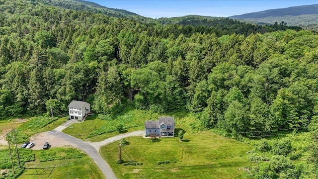 54 Gallagher Acres Ext, Moretown, VT 05676 - bird's eye view of a heavily wooded area and a mountainous background