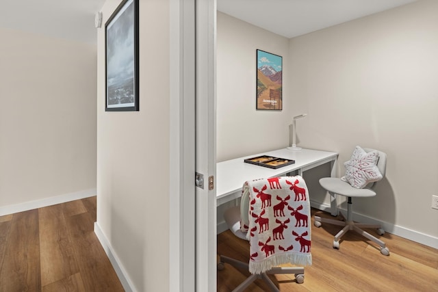 2366 Mountain Rd Unit 1, Stowe, VT 05672 - office area featuring wood finished floors and baseboards