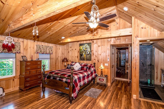 20 Pine Lane Rd, Ossipee, NH 03890 - bedroom featuring wooden walls, wood finished floors, and wooden ceiling