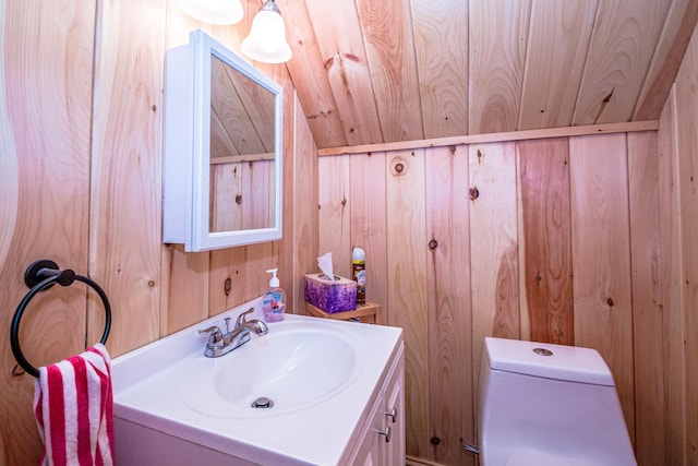 20 Pine Lane Rd, Ossipee, NH 03890 - bathroom with wooden walls and vanity
