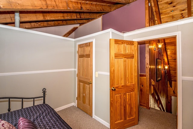20 Pine Lane Rd, Ossipee, NH 03890 - carpeted bedroom with wood ceiling