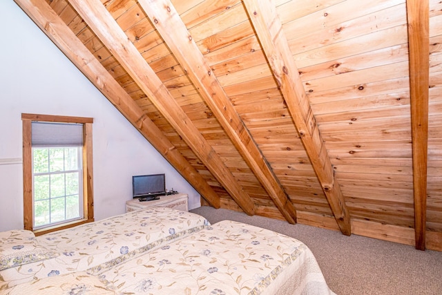 20 Pine Lane Rd, Ossipee, NH 03890 - carpeted bedroom with wooden ceiling