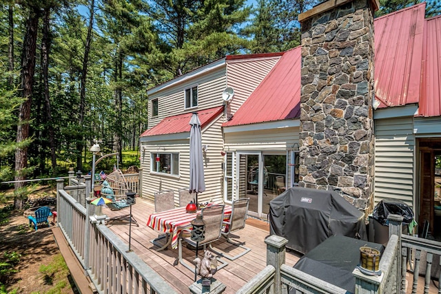 20 Pine Lane Rd, Ossipee, NH 03890 - deck with a grill and outdoor dining area