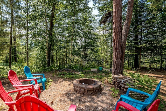 20 Pine Lane Rd, Ossipee, NH 03890 - view of yard featuring an outdoor fire pit