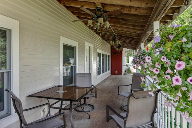 532 Randolph Rd, Stowe, VT 05672 - view of patio / terrace featuring ceiling fan and outdoor dining area