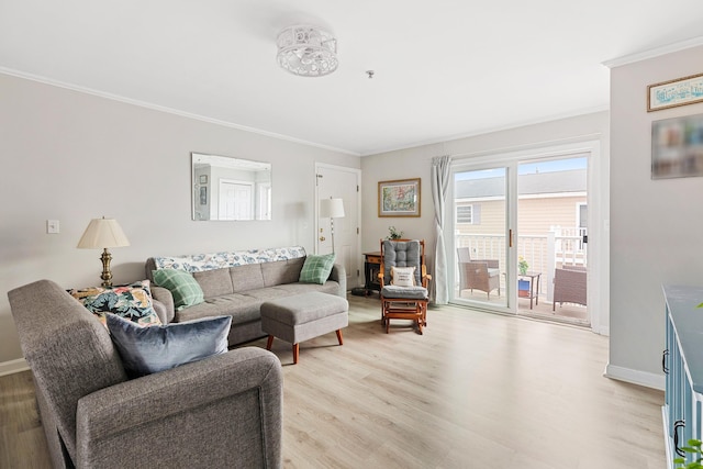 20 Cable Ave Unit 11, Salisbury, MA 01952 - living room featuring ornamental molding and light wood-type flooring