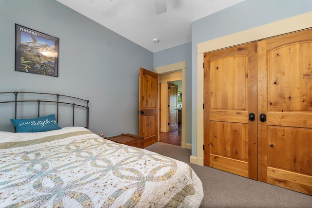 3 Simon Hill Rd, Ossipee, NH 03864 - bedroom with carpet flooring, a closet, and ceiling fan