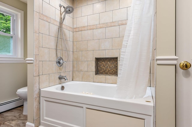 2 Littlehale Rd, Durham, NH 03824 - bathroom featuring shower / tub combo with curtain and a baseboard radiator