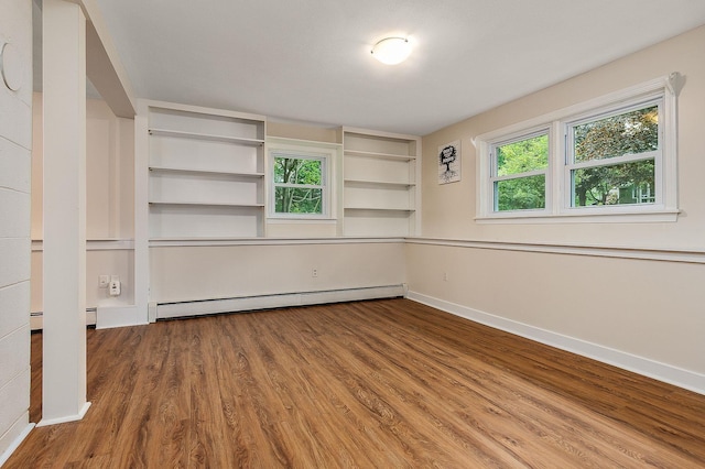 2 Littlehale Rd, Durham, NH 03824 - empty room featuring a baseboard radiator, wood finished floors, and baseboard heating