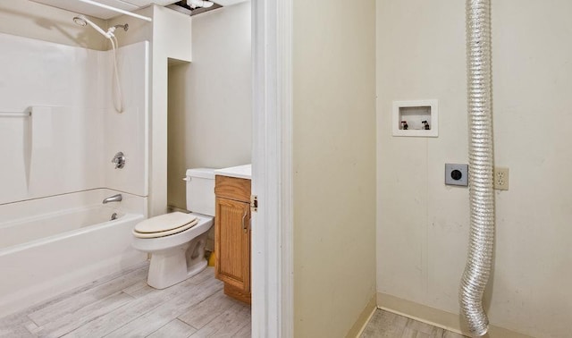 23 Riverlake St, Alton, NH 03810 - bathroom with wood finished floors, shower / washtub combination, and vanity
