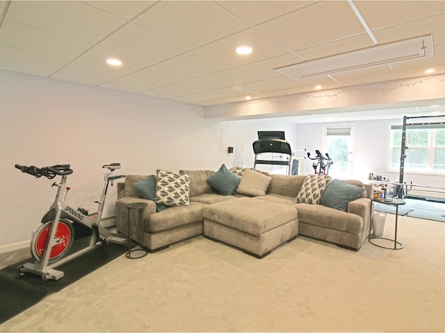 343 Cobblestone Cir S, Burlington, VT 05403 - living area featuring carpet flooring and recessed lighting