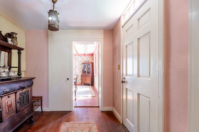 428 N Rd, Salisbury, NH 03235 - foyer entrance featuring wood finished floors and wallpapered walls