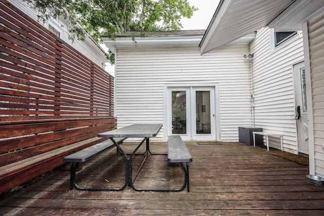 5 School St, Tilton, NH 03276 - wooden terrace featuring french doors