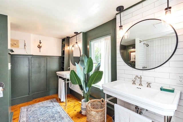 121 Main St, New Ipswich, NH 03071 - bathroom with wood finished floors and backsplash