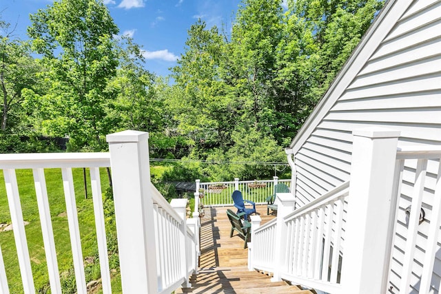 121 Main St, New Ipswich, NH 03071 - wooden deck with a yard and view of scattered trees