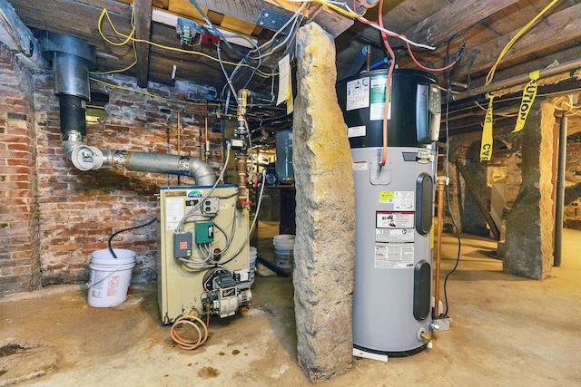 121 Main St, New Ipswich, NH 03071 - utility room featuring water heater and a heating unit