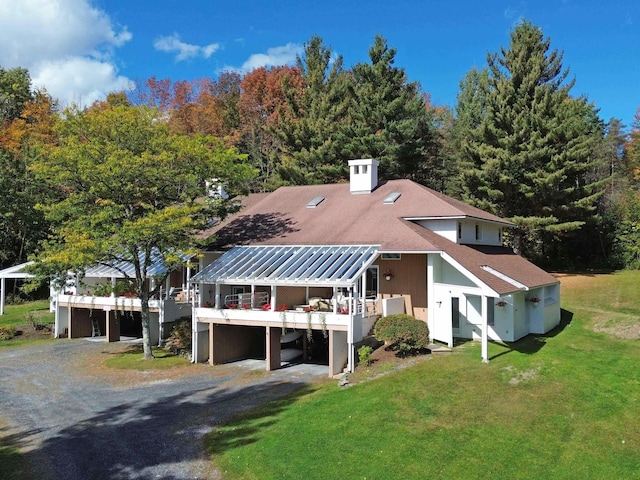 149 Club Sugarbush N Rd, Warren, VT 05674 - view of front facade featuring gravel driveway and a front yard