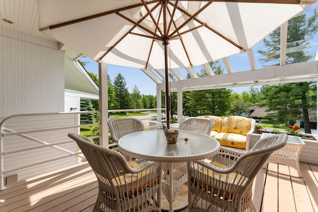 149 Club Sugarbush N Rd, Warren, VT 05674 - deck featuring outdoor dining area and view of scattered trees