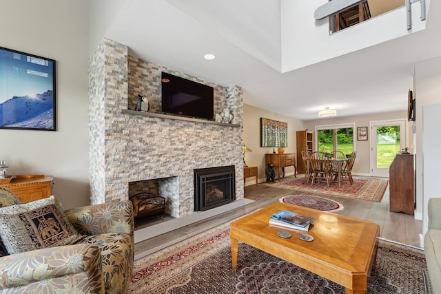 149 Club Sugarbush N Rd, Warren, VT 05674 - living area with a fireplace and wood finished floors