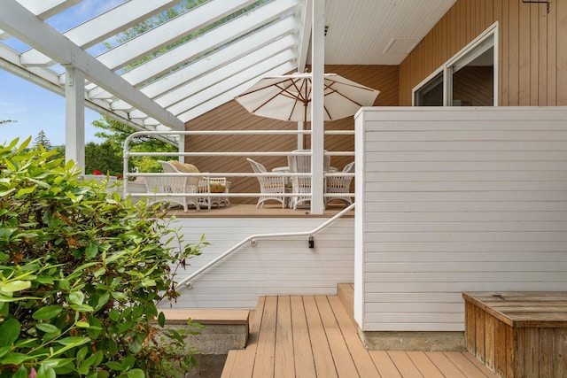 149 Club Sugarbush N Rd, Warren, VT 05674 - wooden terrace with a pergola