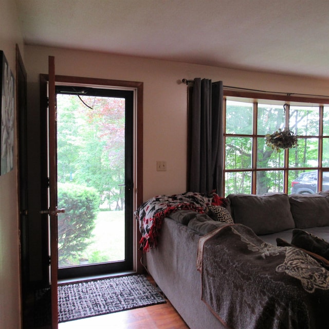 129 Chestnut St, Claremont, NH 03743 - entryway with healthy amount of natural light and wood finished floors