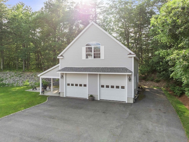 8 Aulson Rd, Salem, NH 03079 - view of home's exterior with a shingled roof and a lawn