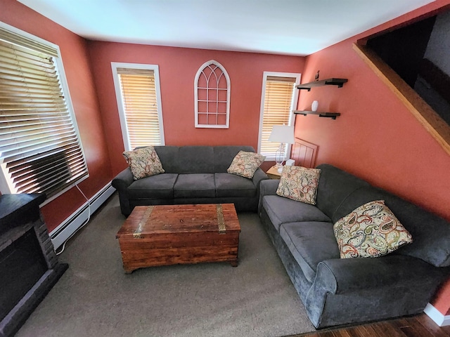 31 Bluffs Dr, Concord, NH 03303 - living room featuring a baseboard heating unit