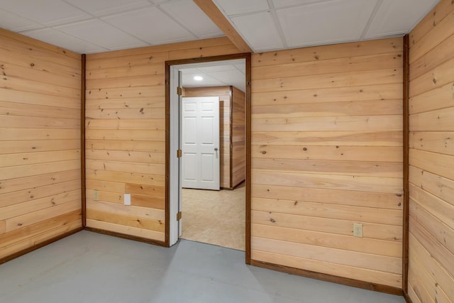 85 Blueberry Hill Rd, Meredith, NH 03253 - unfurnished room with wooden walls and finished concrete floors